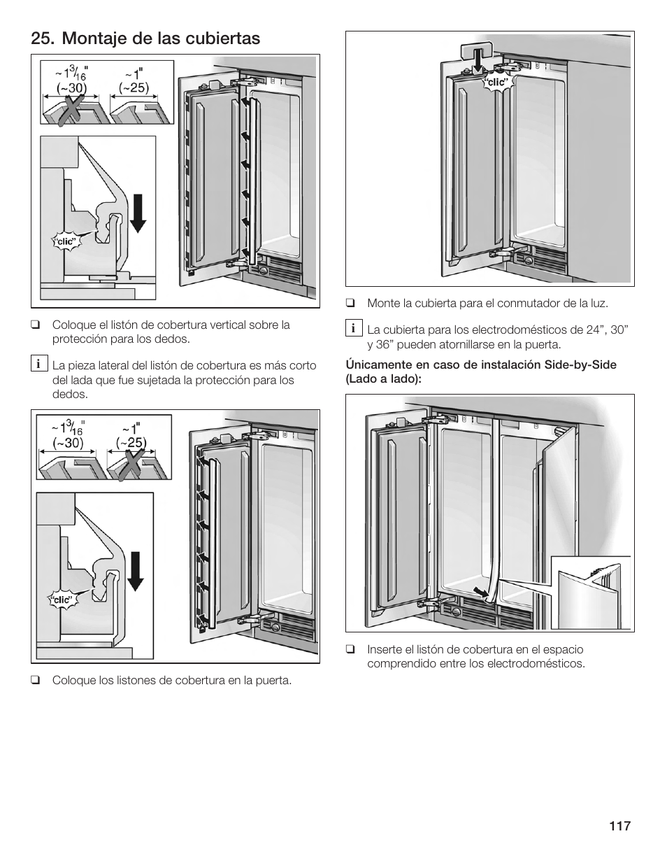 Montaje de las cubiertas | Bosch Single Door User Manual | Page 117 / 124