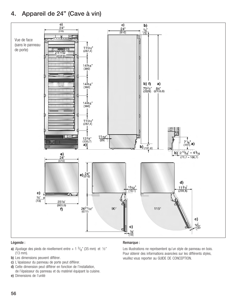 Appareil de 24" (cave à vin) | Bosch Single Door User Manual | Page 56 / 124