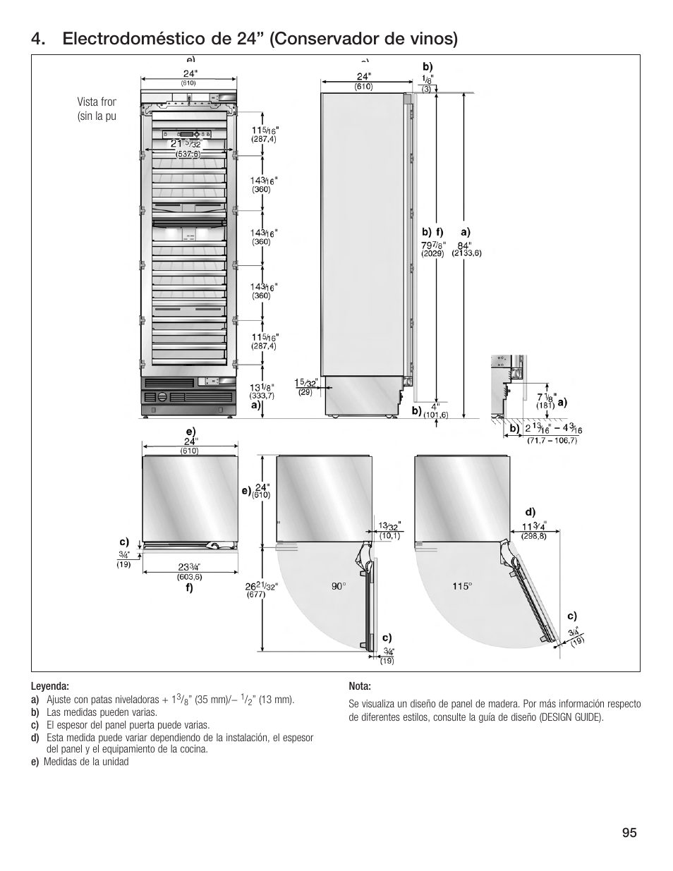 Electrodoméstico de 24" (conservador de vinos) | Bosch Single Door User Manual | Page 95 / 124