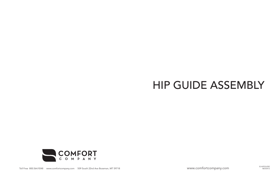Comfort Company Hip Guide User Manual | 2 pages