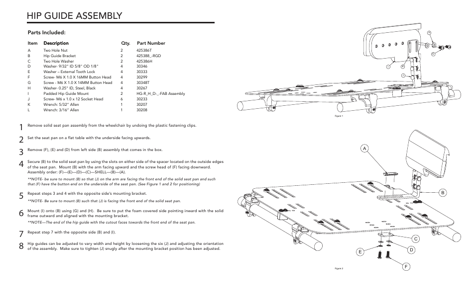 Hip guide assembly | Comfort Company Hip Guide User Manual | Page 2 / 2