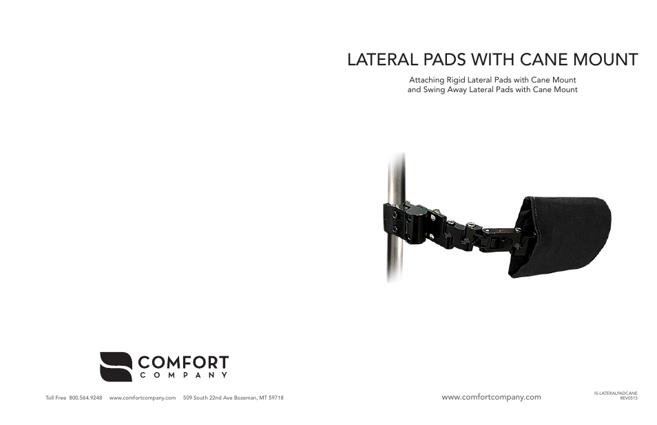 Comfort Company Lateral Pad Cane User Manual | 2 pages