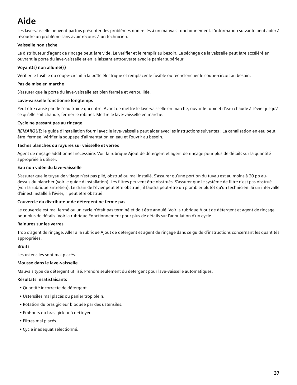 Aide | Bosch SGV45E03UC User Manual | Page 37 / 64