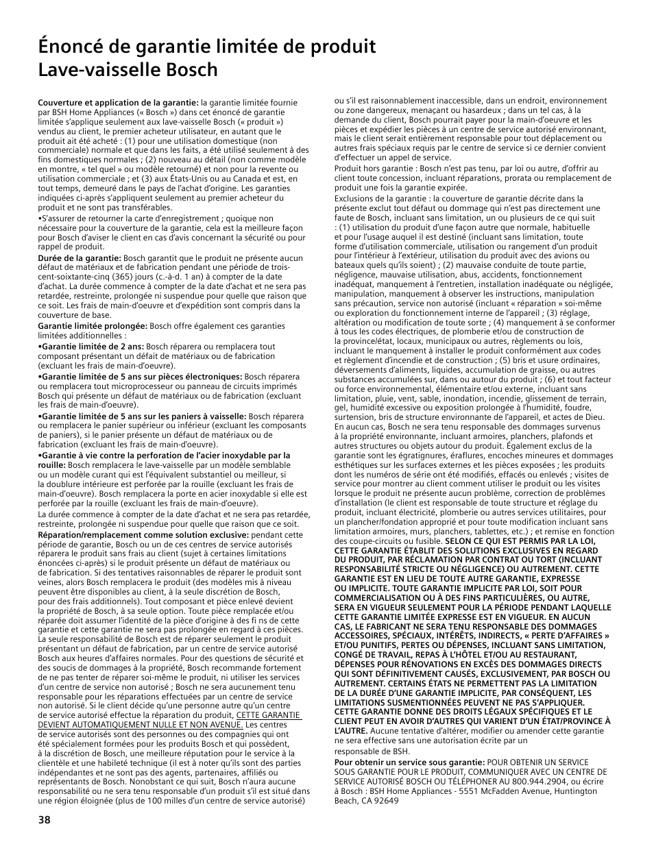 Bosch SGV45E03UC User Manual | Page 38 / 64