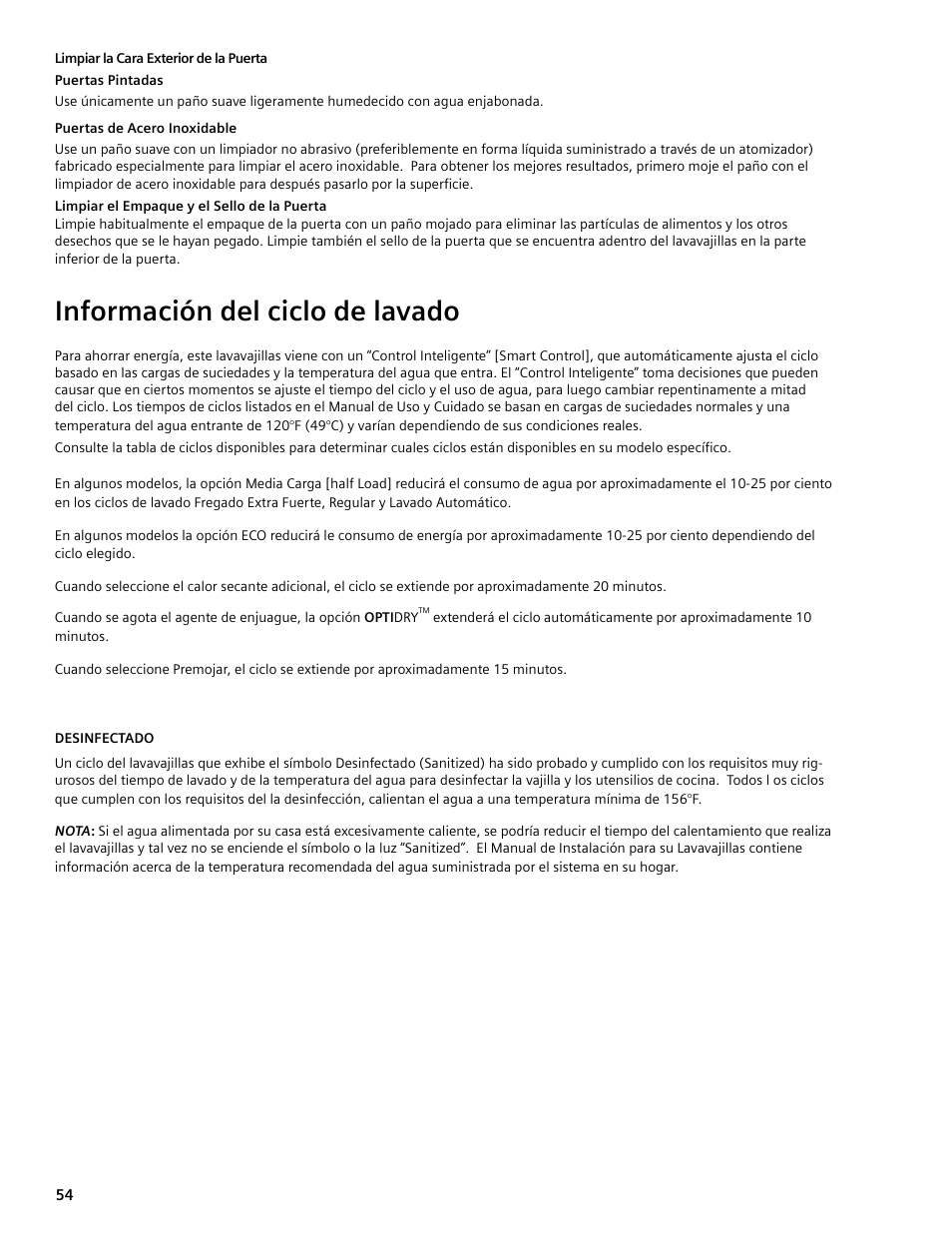 Información del ciclo de lavado | Bosch SGV45E03UC User Manual | Page 54 / 64