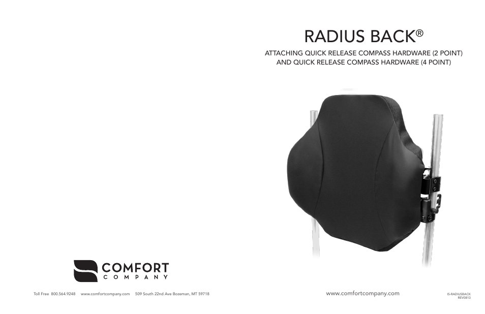 Comfort Company Radius Back User Manual | 2 pages