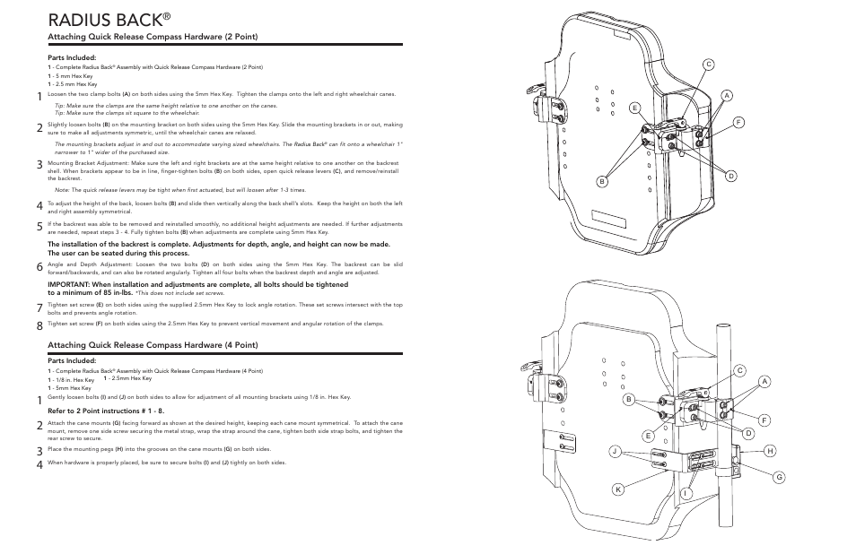 Radius back | Comfort Company Radius Back User Manual | Page 2 / 2