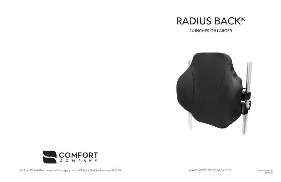 Comfort Company Radius Back - 24In User Manual | 2 pages