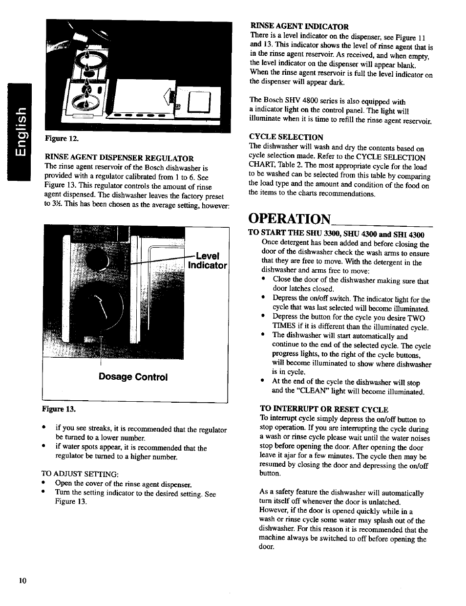 Operation | Bosch SHU 4300 User Manual | Page 10 / 17