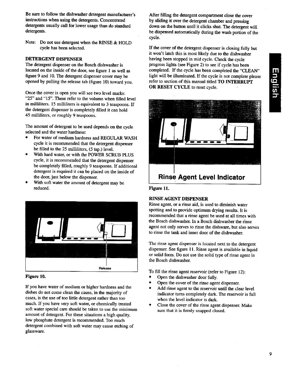 Rinse agent level indicator | Bosch SHU 4300 User Manual | Page 9 / 17