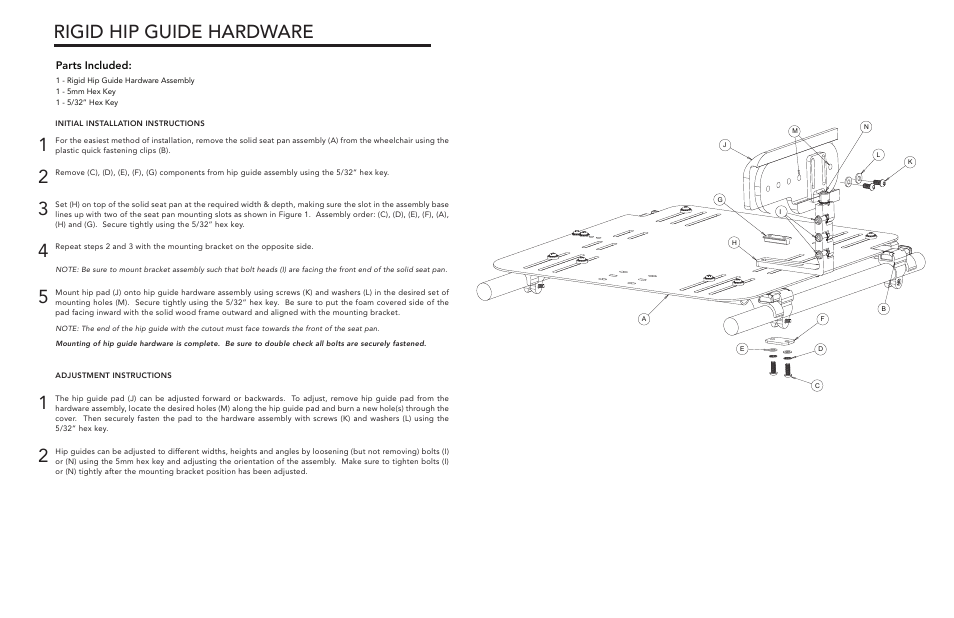 Rigid hip guide hardware | Comfort Company Rigid Hip Guide User Manual | Page 2 / 2