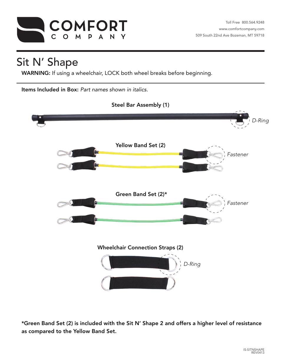 Comfort Company Sit N Shape User Manual | 2 pages