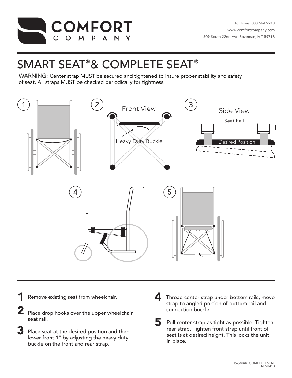 Comfort Company Smart Seat & Complete Seat User Manual | 1 page