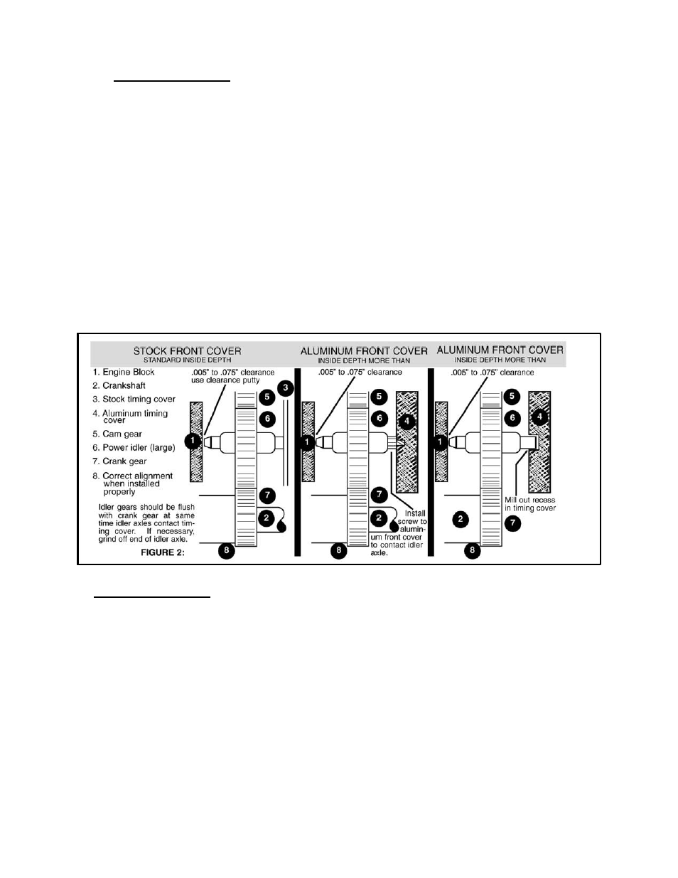 Clearance test 1, Clearance test 2 | COMP Cams 4136 Gear Drive System Part User Manual | Page 2 / 4