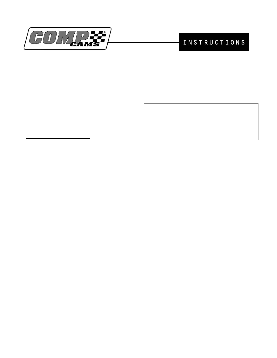 COMP Cams 3135KT Adjustable Fuel Pump Eccentric User Manual | 2 pages