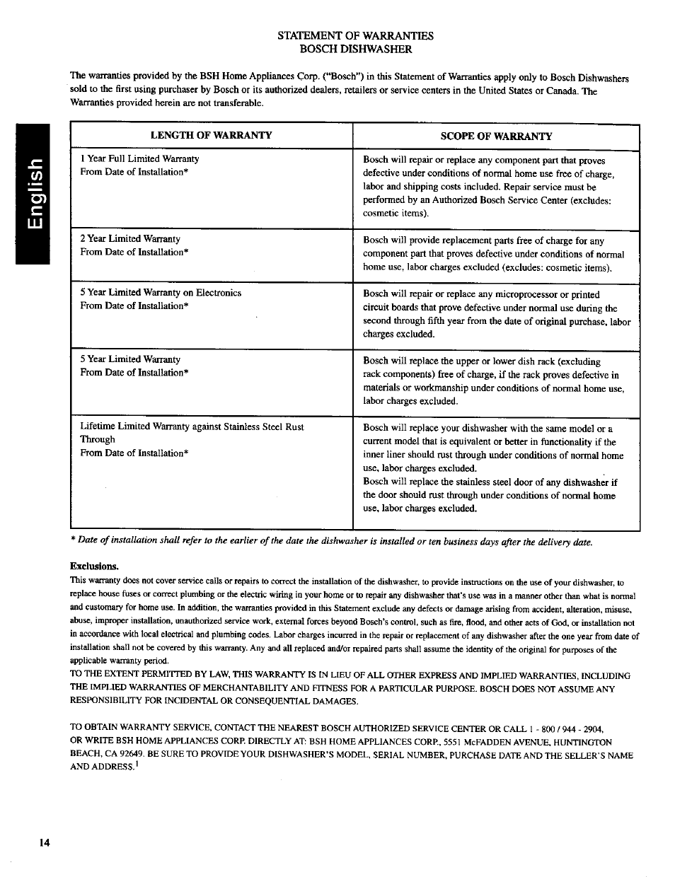 Bosch SHU 3030 User Manual | Page 14 / 16