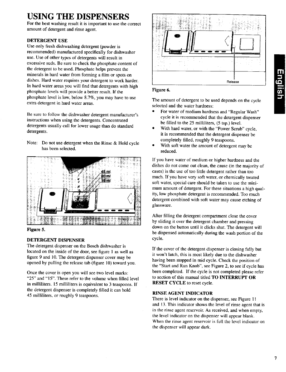 Using the dispensers | Bosch SHU 3030 User Manual | Page 7 / 16