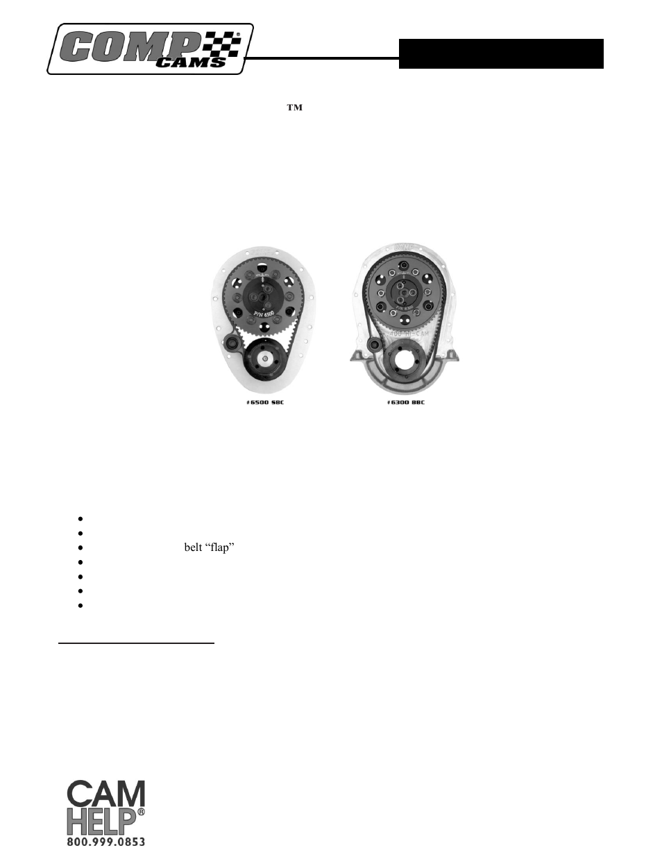 COMP Cams 6300 Hi-Tech Belt Drive Systems User Manual | 4 pages