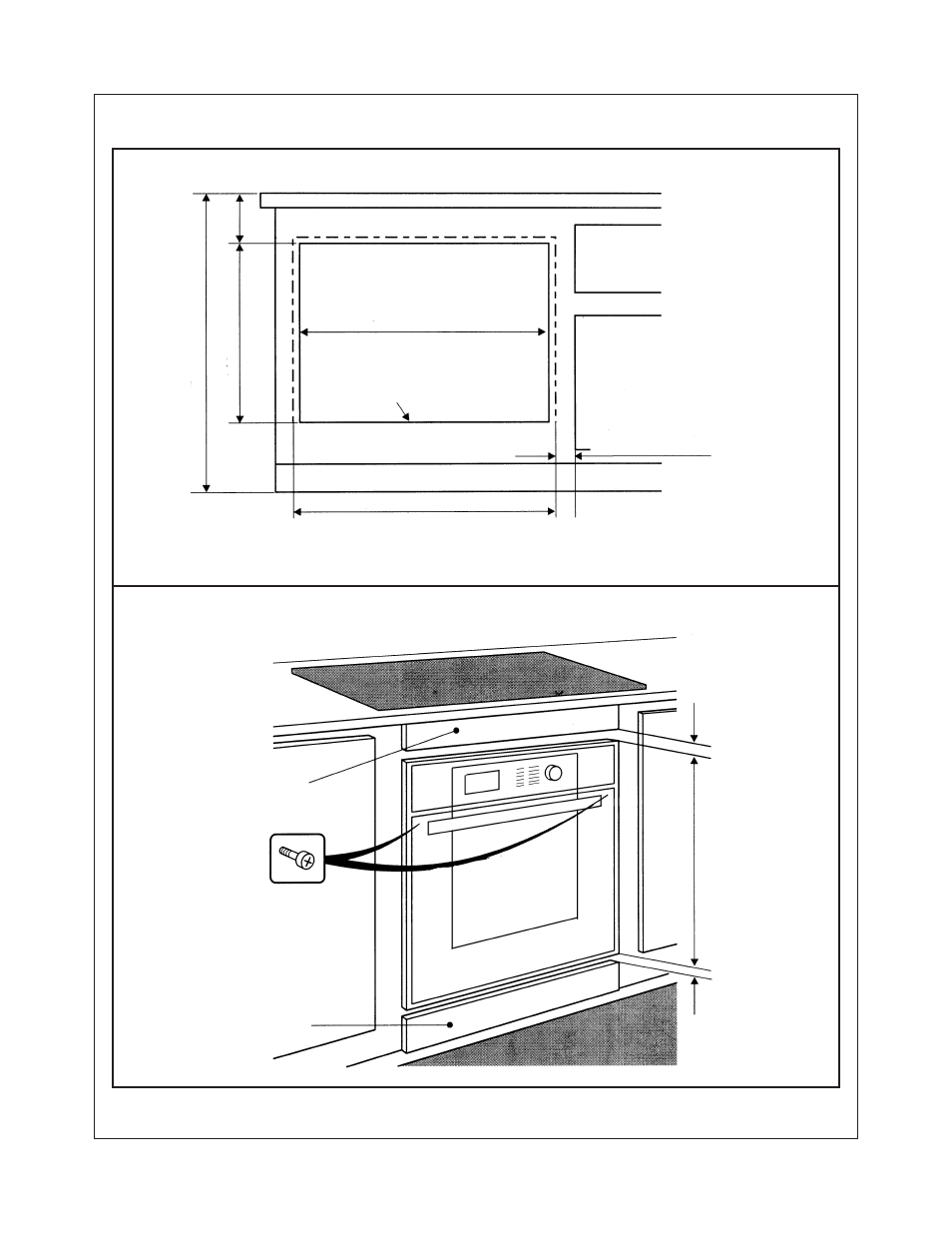 Undercounter installation, single oven | Bosch HBN 74 User Manual | Page 6 / 12