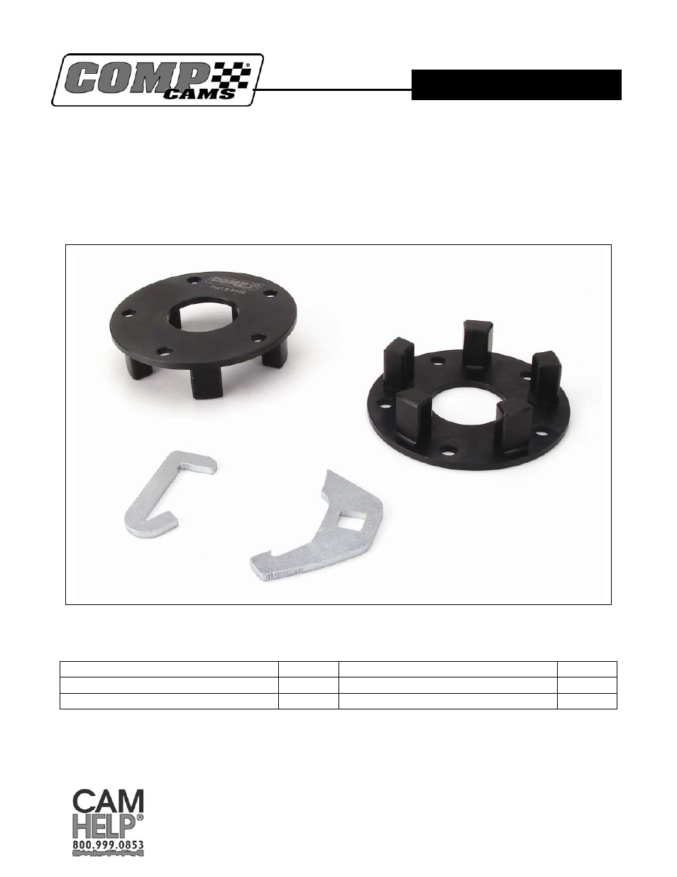 COMP Cams 5449 Ford 3 Valve Cam Phaser Limiter Kit User Manual | 14 pages