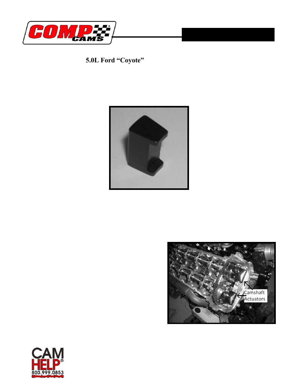 COMP Cams 5493 5.0L Ford “Coyote” Camshaft Phaser Limiters (2011+) User Manual | 4 pages