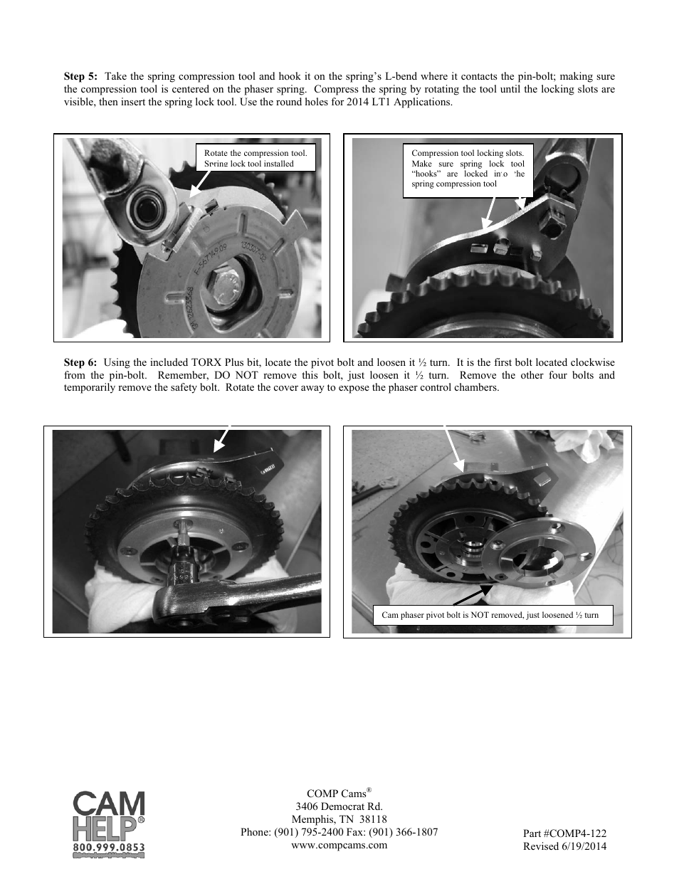 COMP Cams 5456 GM Cam Phaser Limiter Kit User Manual | Page 6 / 8