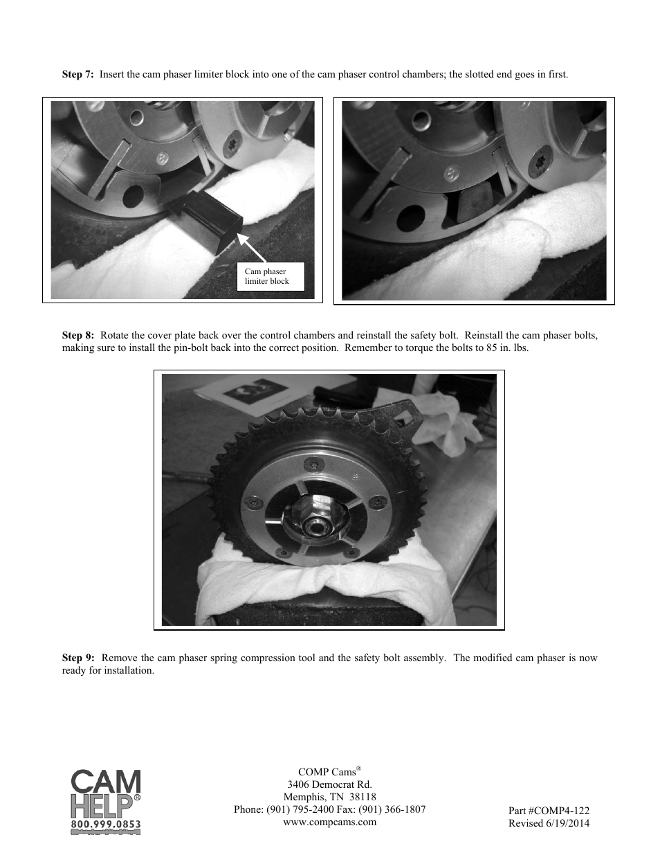 COMP Cams 5456 GM Cam Phaser Limiter Kit User Manual | Page 7 / 8