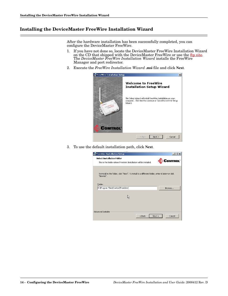 Comtrol FreeWire User Manual | Page 14 / 54