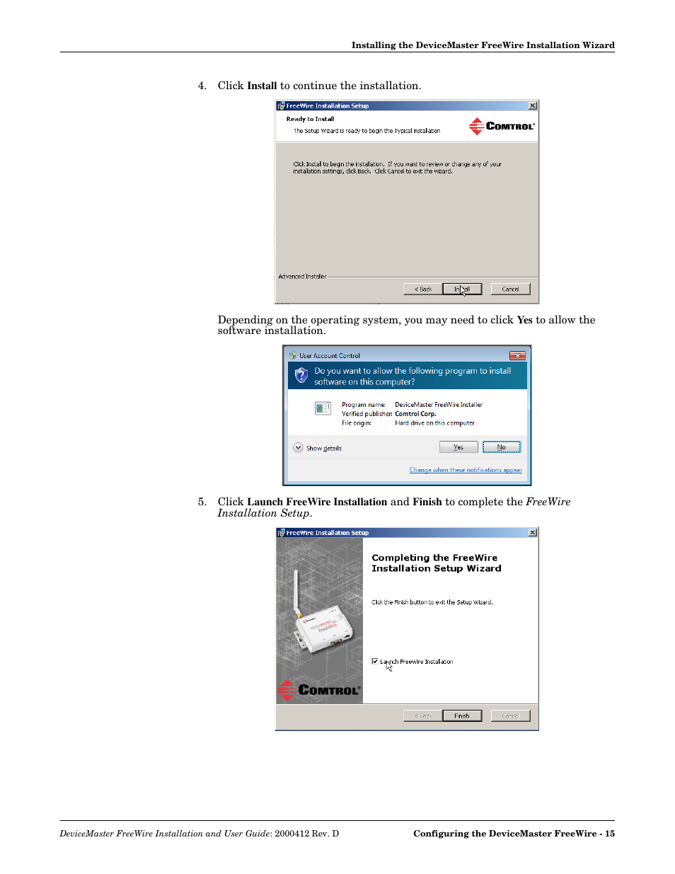 Comtrol FreeWire User Manual | Page 15 / 54