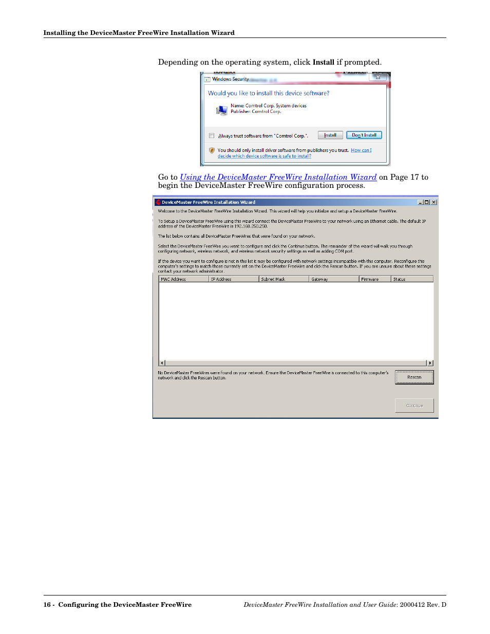 Comtrol FreeWire User Manual | Page 16 / 54