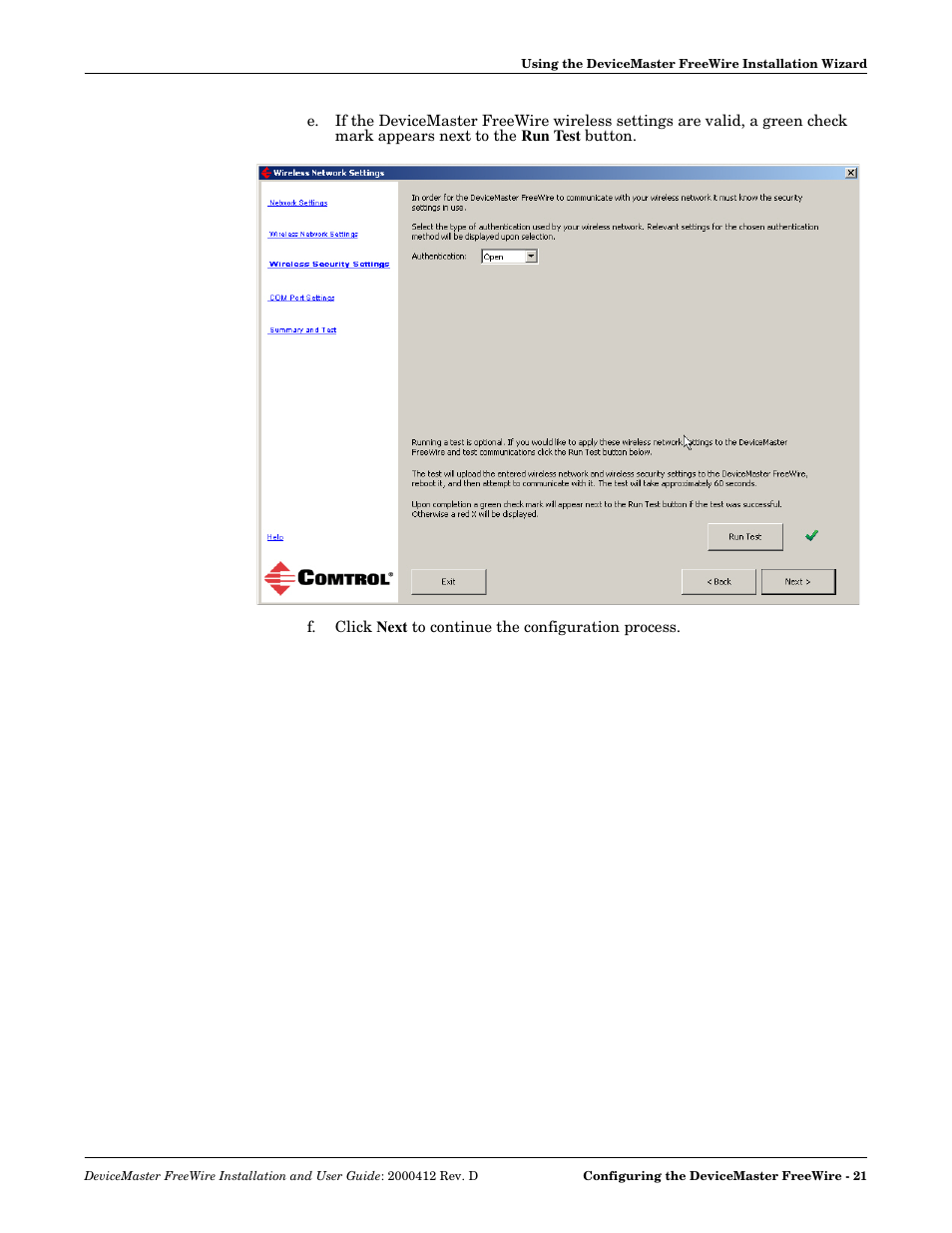 Comtrol FreeWire User Manual | Page 21 / 54