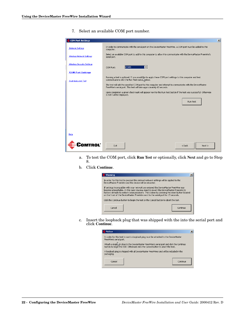 Comtrol FreeWire User Manual | Page 22 / 54