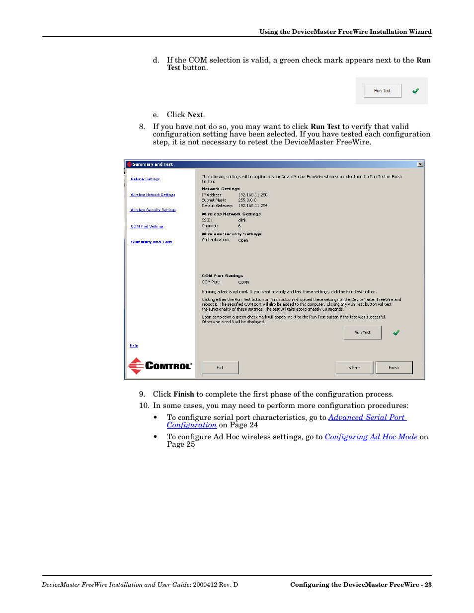 Comtrol FreeWire User Manual | Page 23 / 54