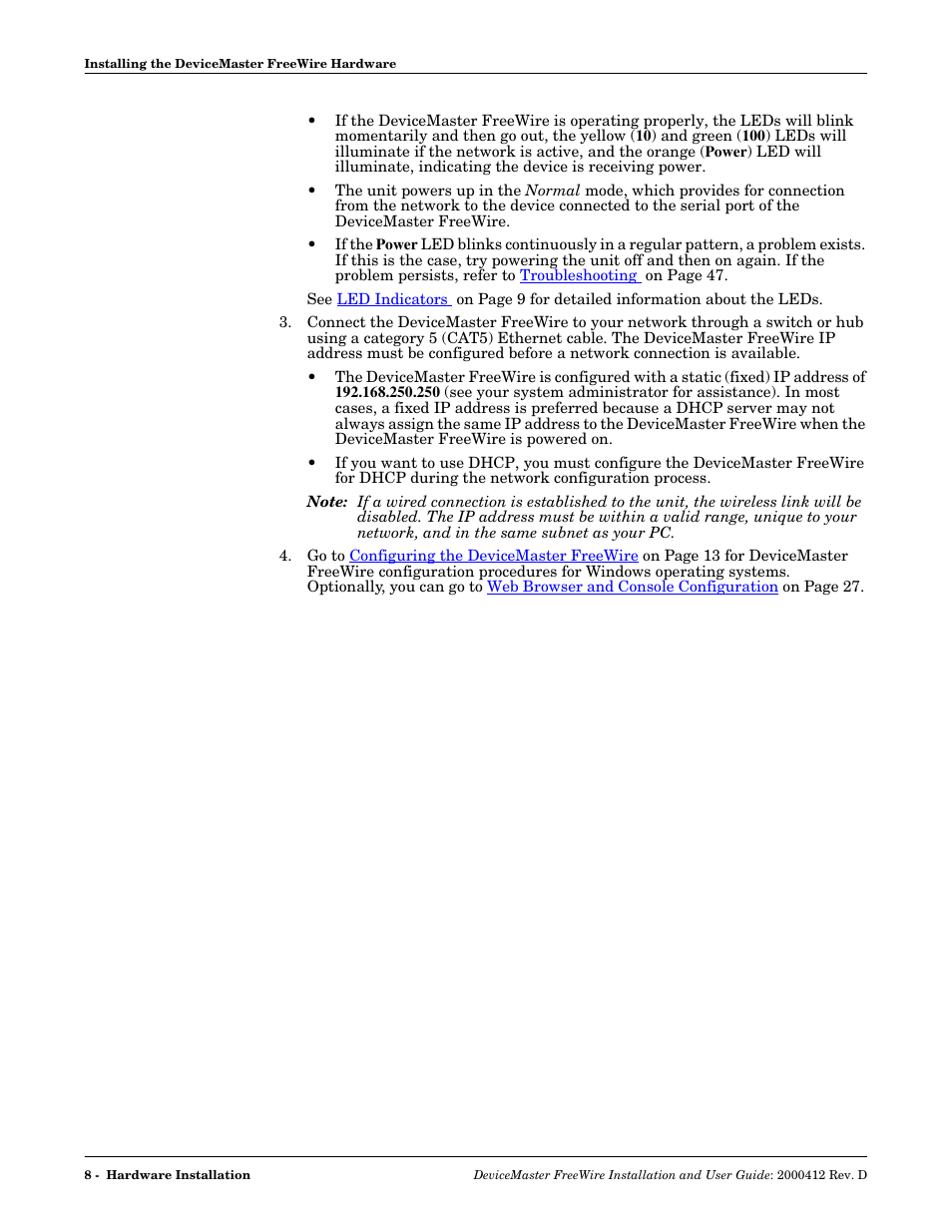 Comtrol FreeWire User Manual | Page 8 / 54