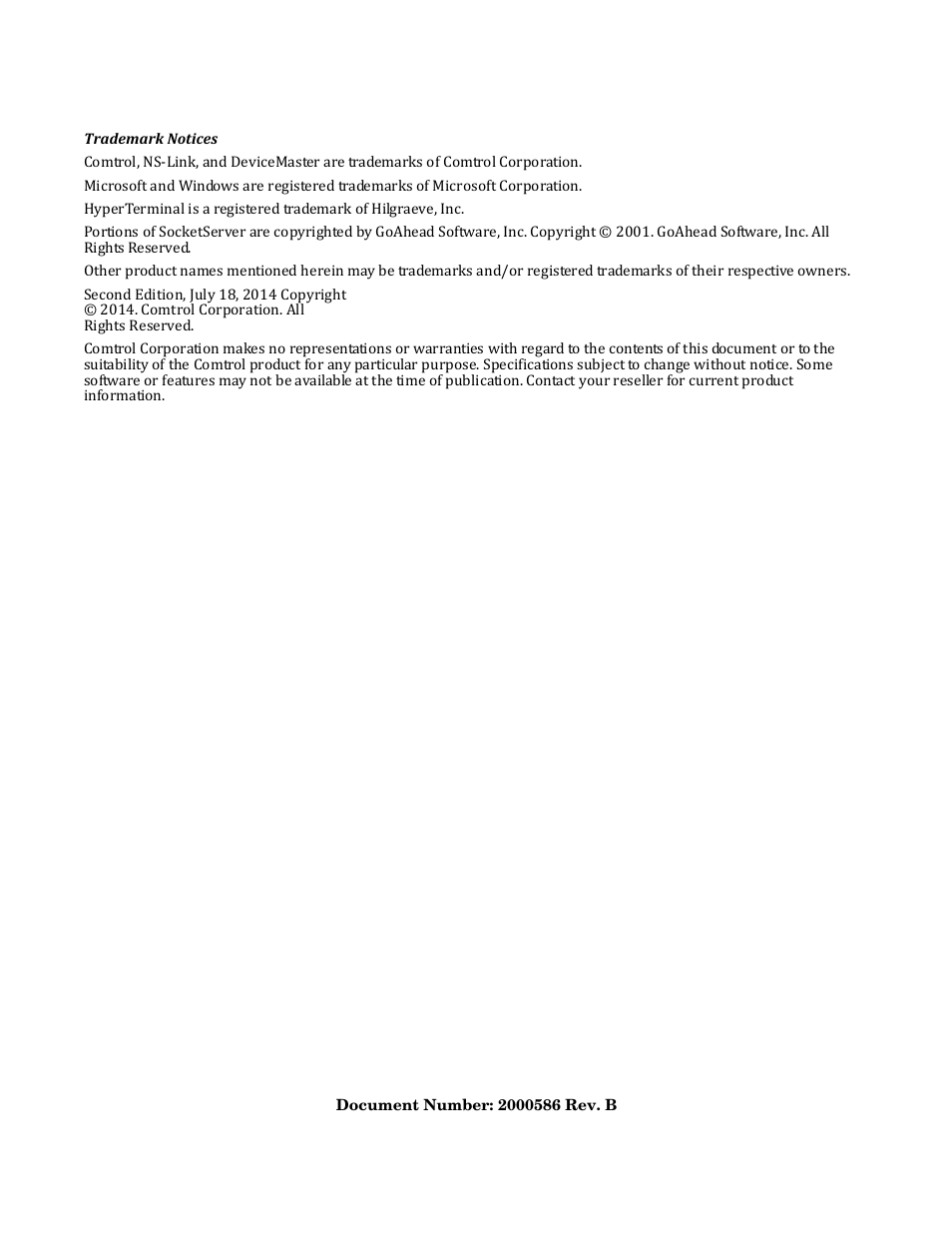 Comtrol DeviceMaster LT User Manual | Page 2 / 136