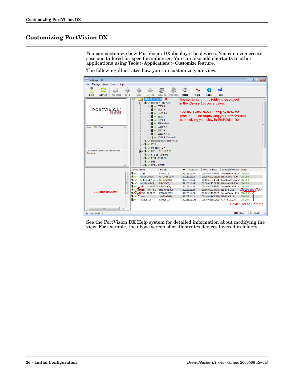 Customizing portvision dx | Comtrol DeviceMaster LT User Manual | Page 26 / 136