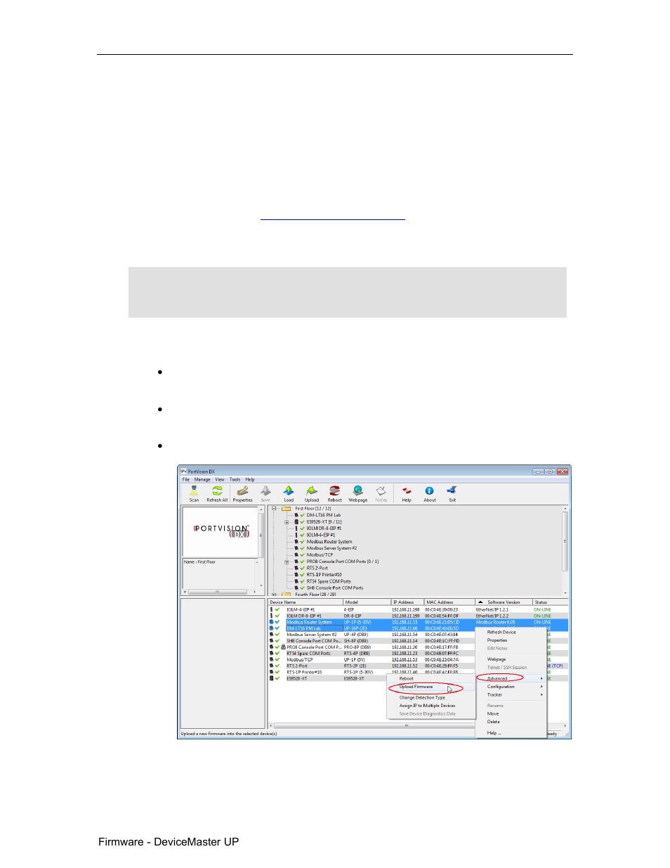 Uploading protocol-specific firmware | Comtrol PortVision DX User Manual | Page 109 / 155