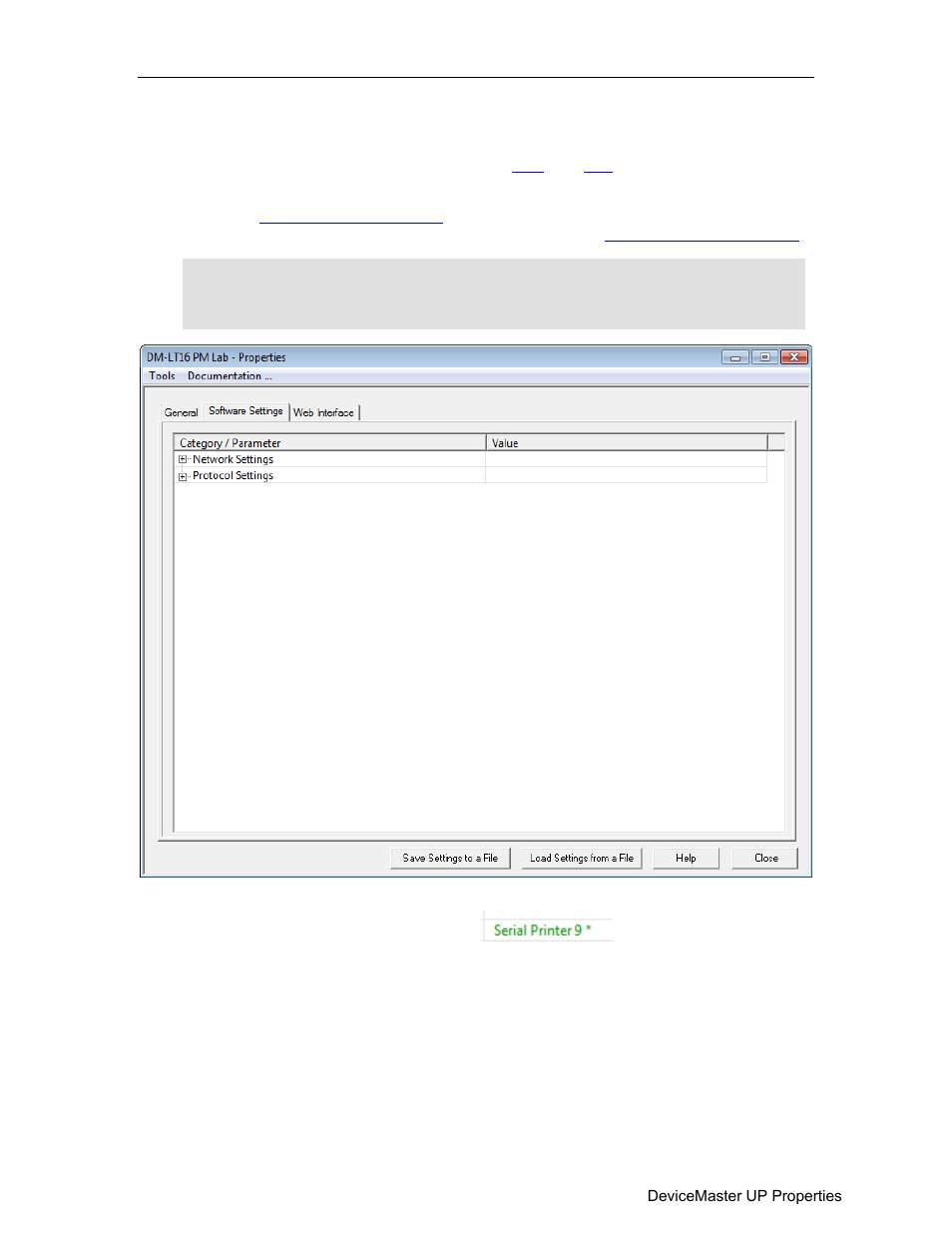 Software settings tab (devicemaster up) | Comtrol PortVision DX User Manual | Page 48 / 155