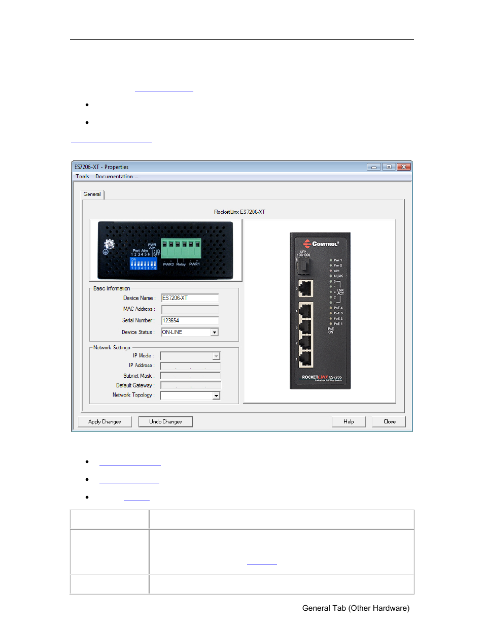 General tab (other hardware), Other hardware | Comtrol PortVision DX User Manual | Page 62 / 155