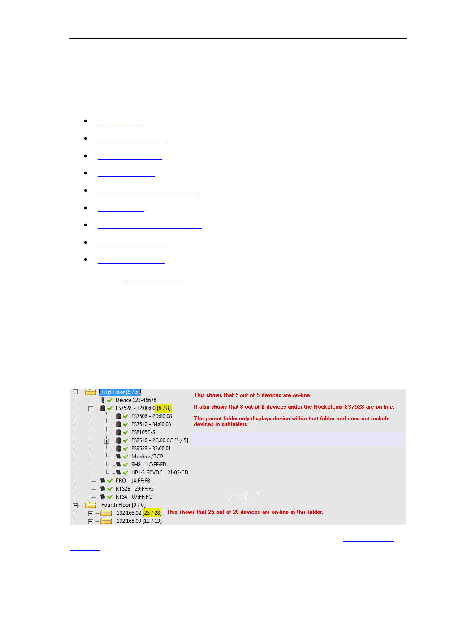 Managing devices, Using folders, Folders | Comtrol PortVision DX User Manual | Page 71 / 155