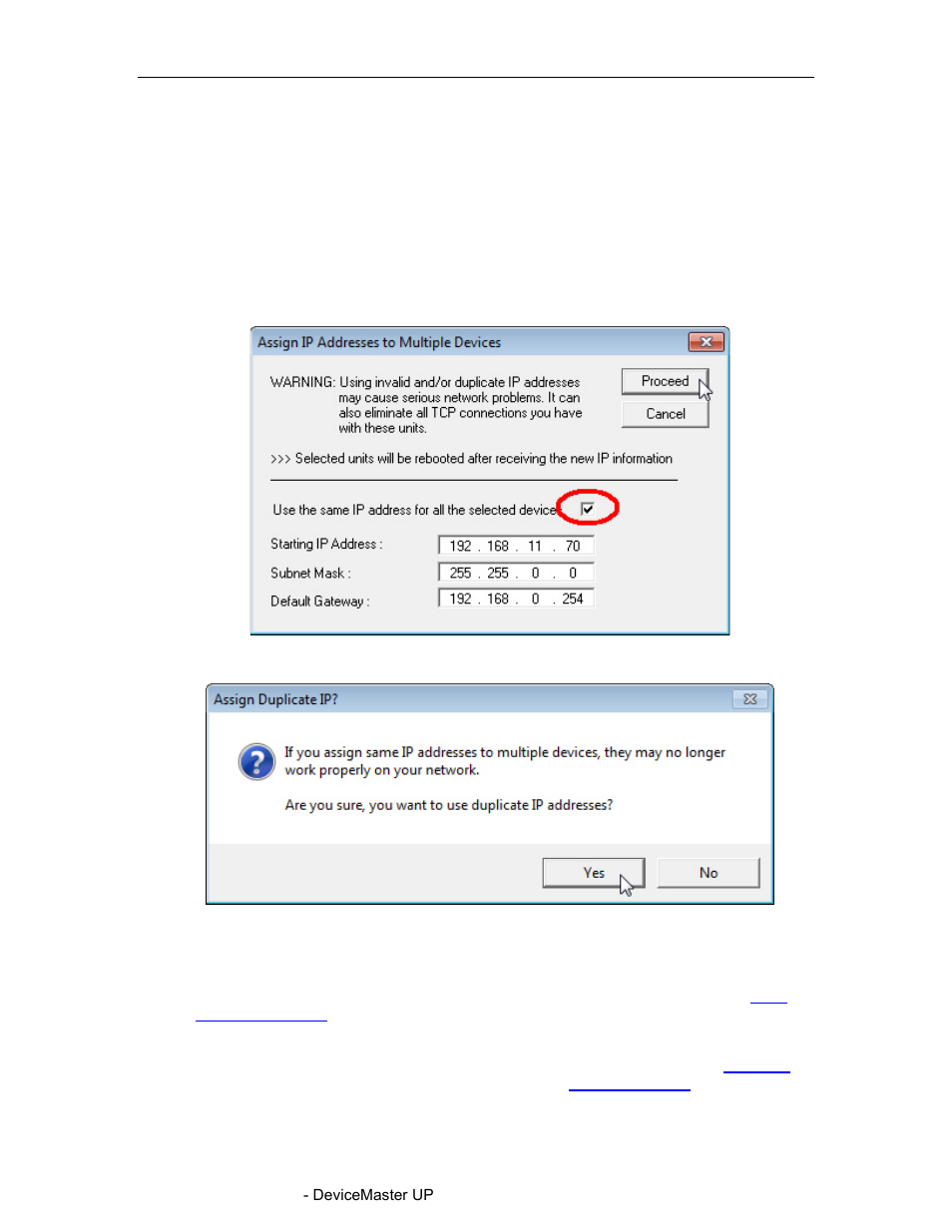 Same ip address on multiple devicemasters | Comtrol PortVision DX User Manual | Page 93 / 155