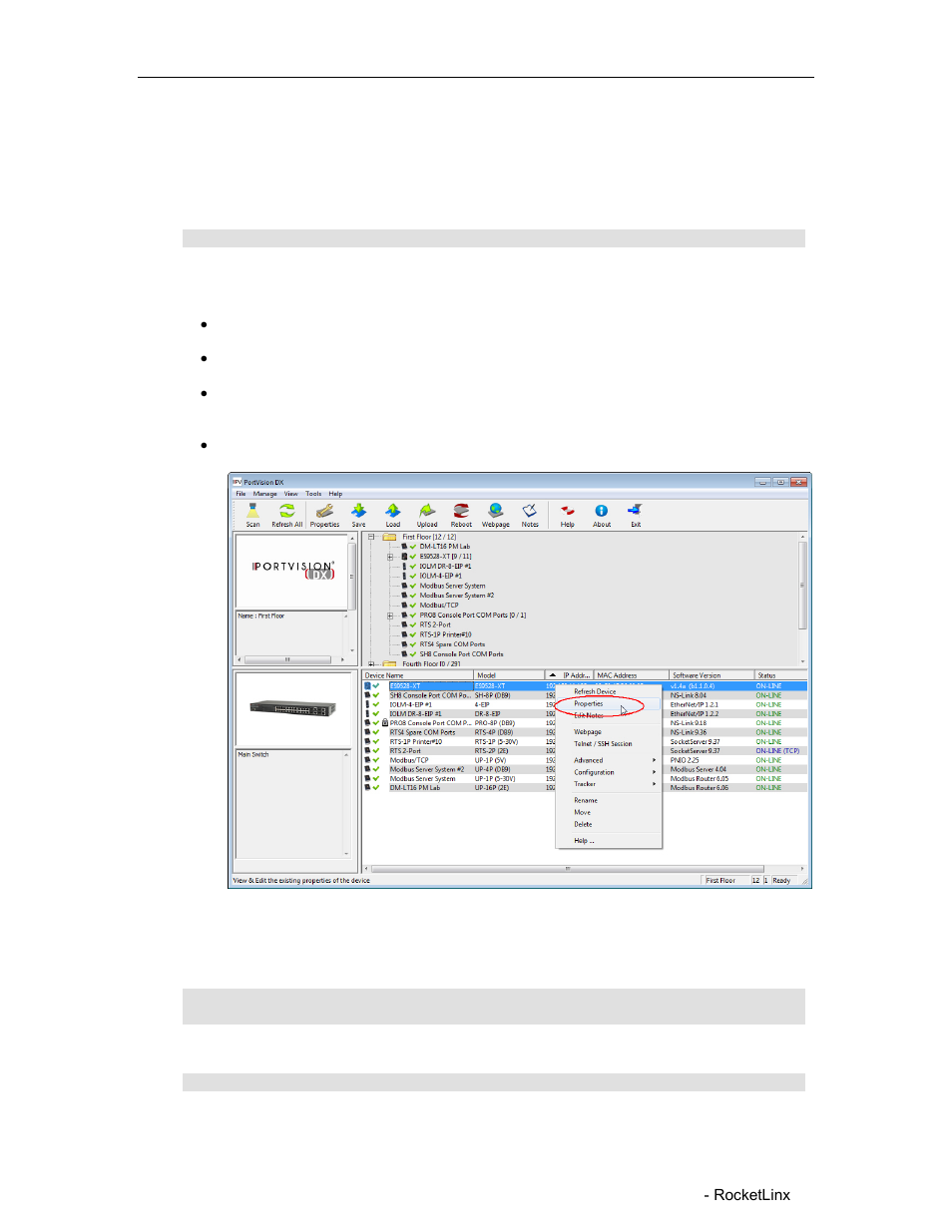 Rocketlinx, Programming network information | Comtrol PortVision DX User Manual | Page 96 / 155