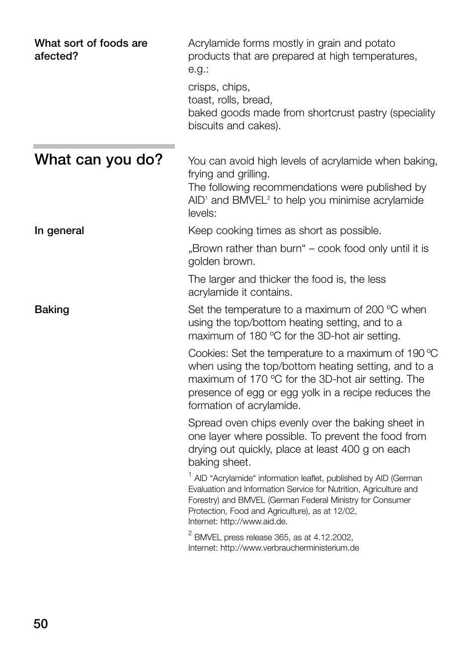 What can you do | Bosch HBN 43M 550 A User Manual | Page 50 / 56