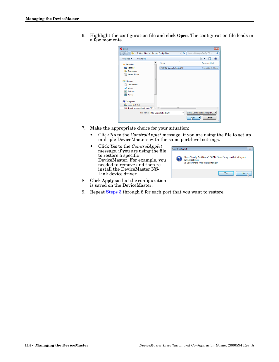 Comtrol Hub DeviceMaster User Manual | Page 114 / 178