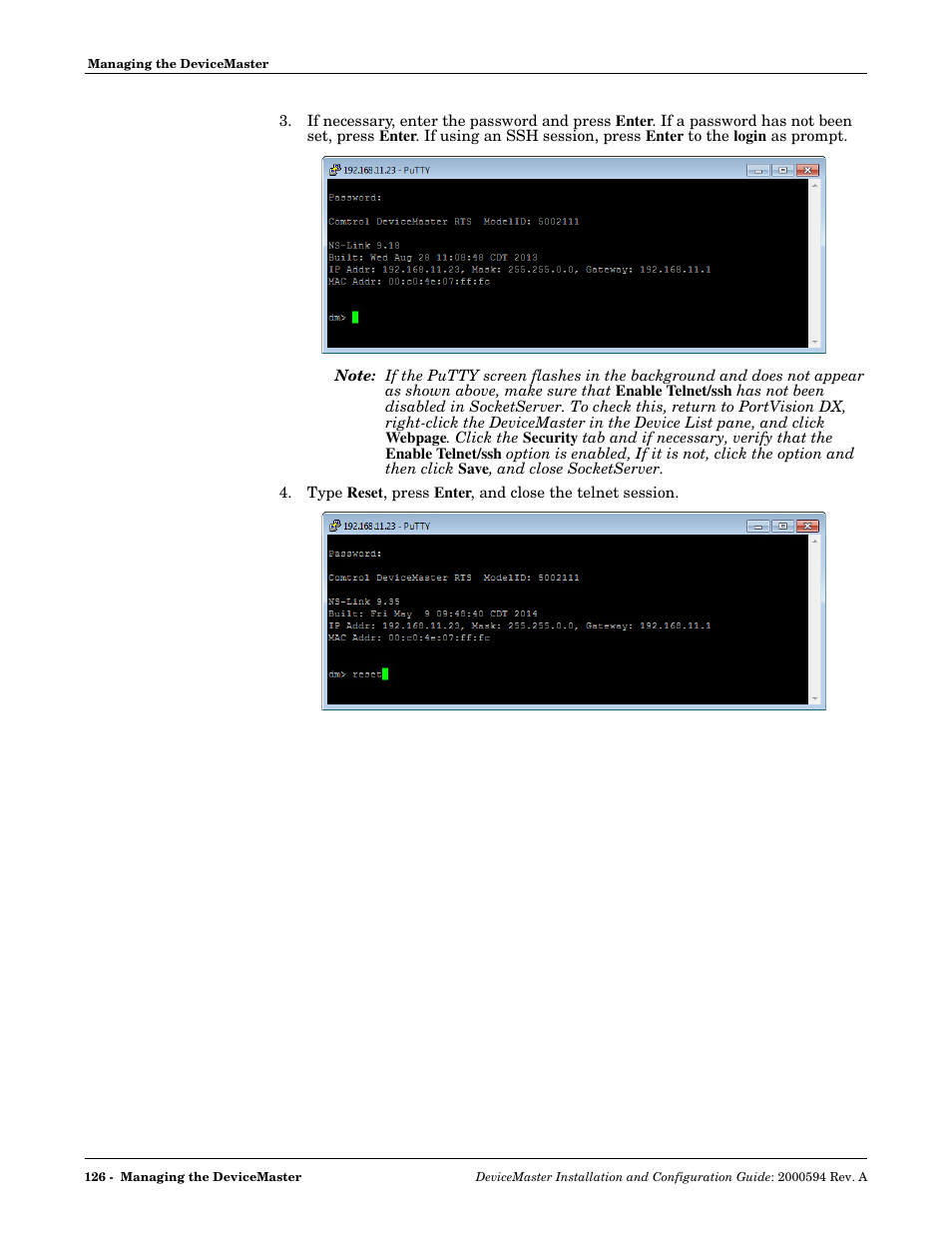 Comtrol Hub DeviceMaster User Manual | Page 126 / 178