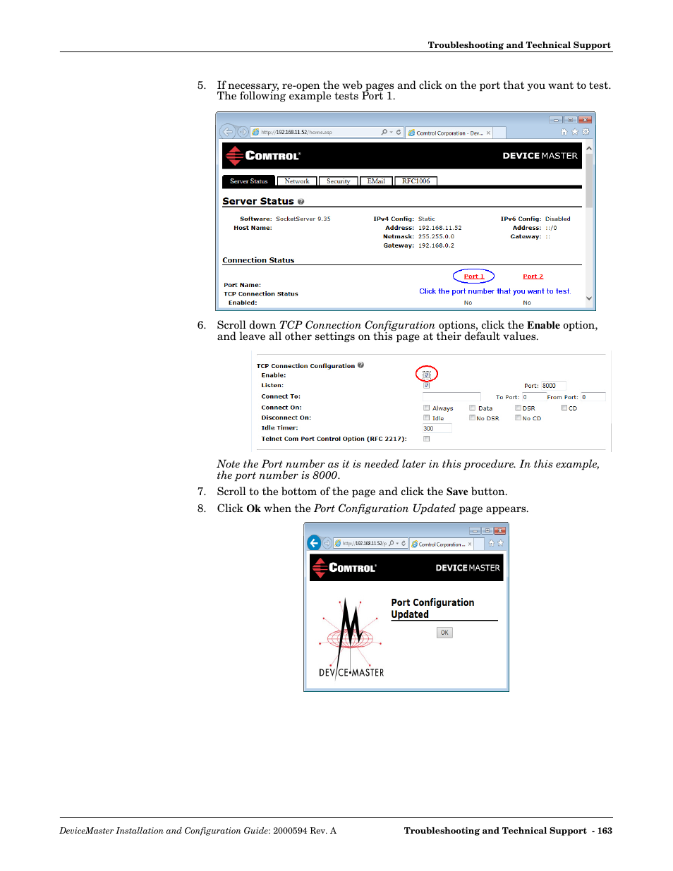 Comtrol Hub DeviceMaster User Manual | Page 163 / 178