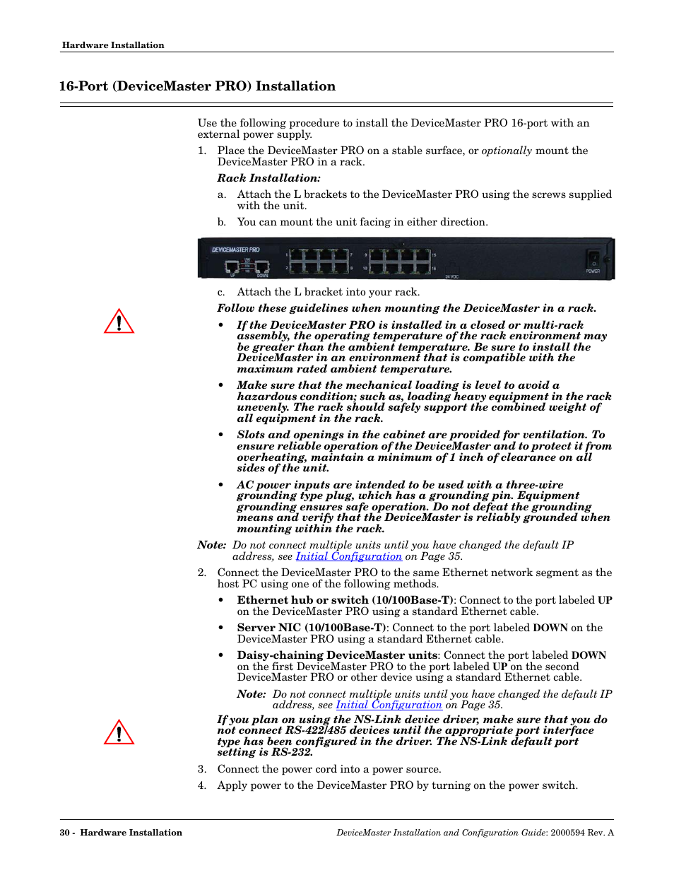 Port (devicemaster pro) installation | Comtrol Hub DeviceMaster User Manual | Page 30 / 178