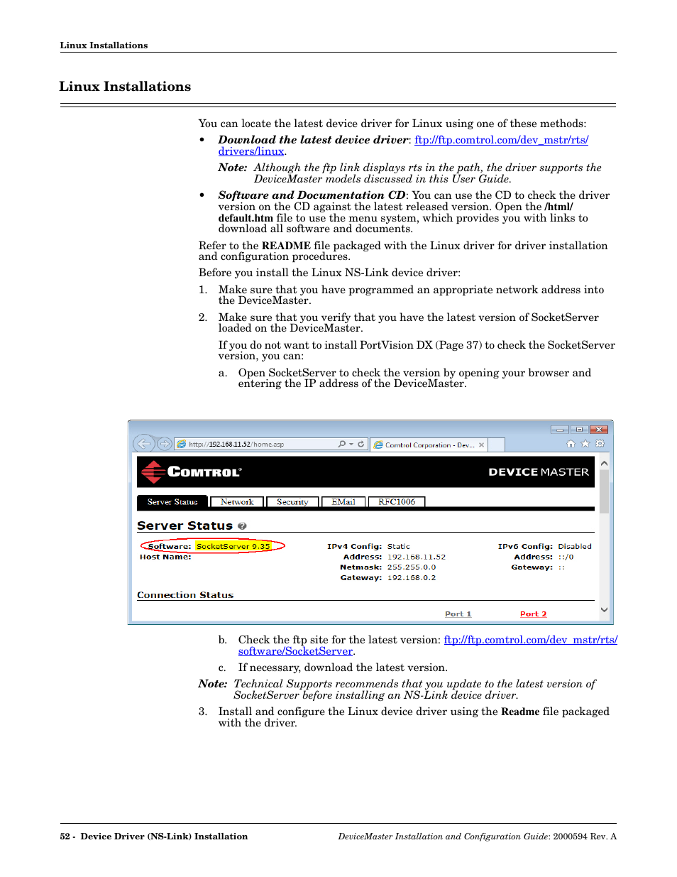 Linux installations | Comtrol Hub DeviceMaster User Manual | Page 52 / 178