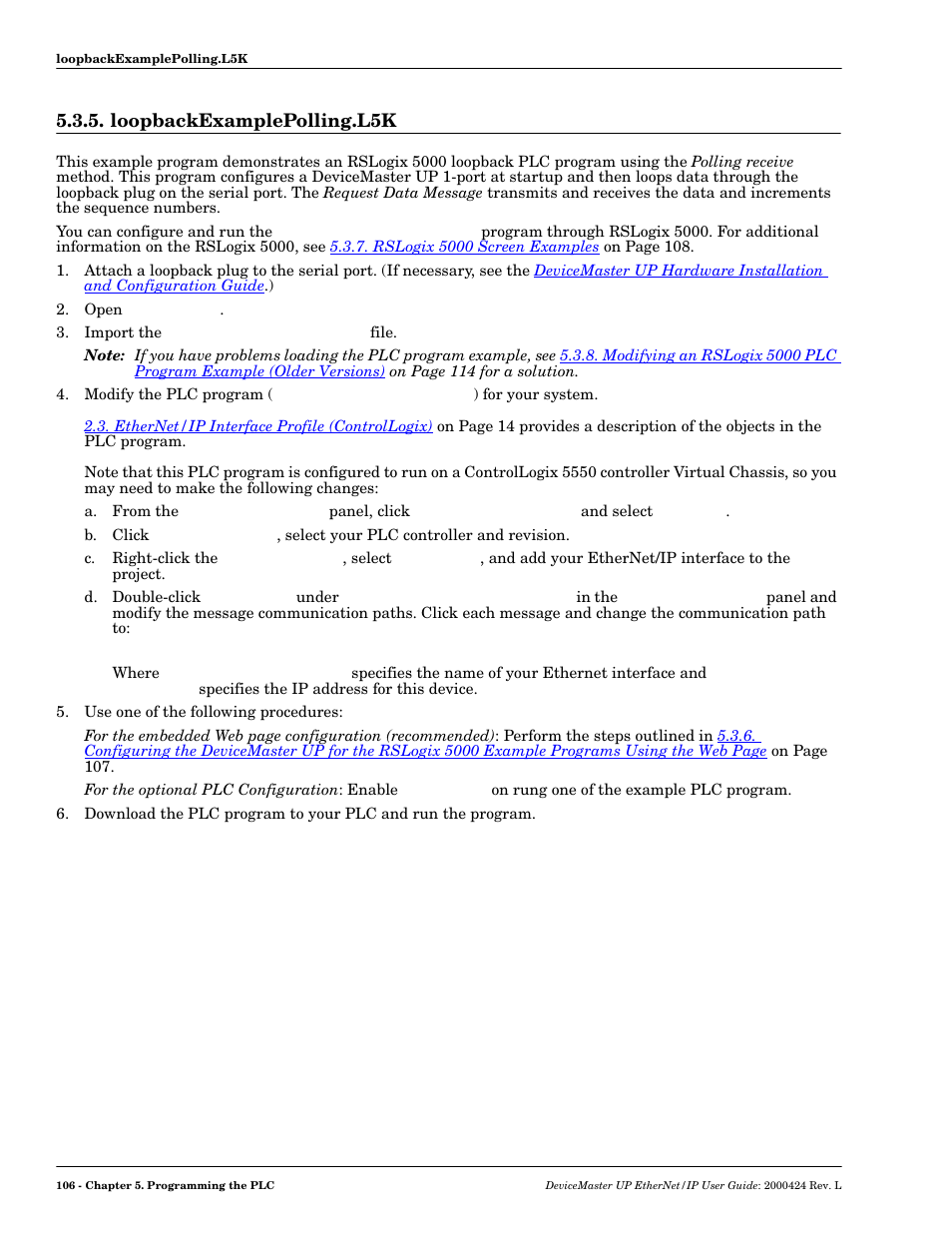 Loopbackexamplepolling.l5k | Comtrol UP DeviceMaster User Guide User Manual | Page 106 / 166