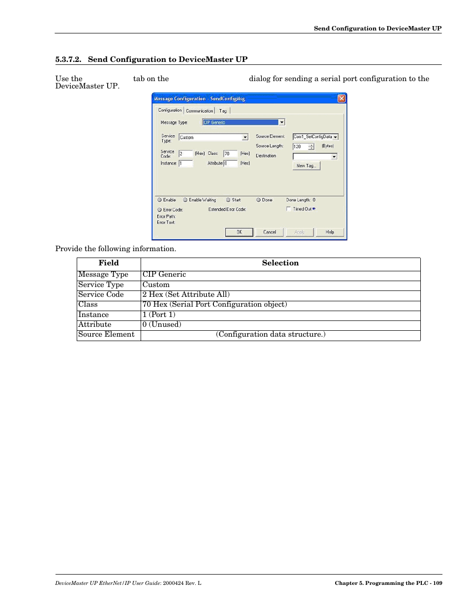 Send configuration to devicemaster up | Comtrol UP DeviceMaster User Guide User Manual | Page 109 / 166